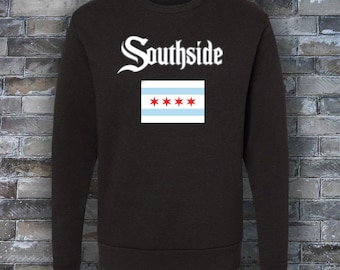 Southside Chicago Flag Black Sweatshirt