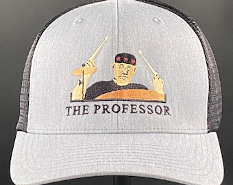 Neil Peart “The Professor“, Drummer of Rush Adjustable Gray and Black Hat