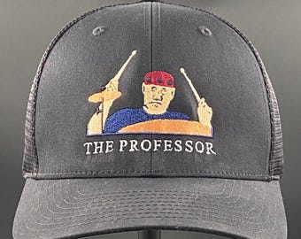 Neil Peart “The Professor“, Drummer of Rush Adjustable Black Hat