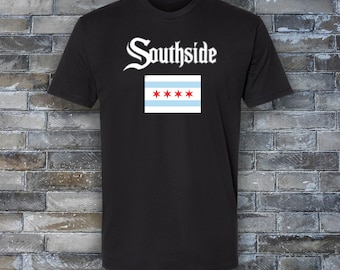 Southside Chicago Flag Black T-Shirt