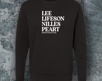 Rush Unisex Heather Black Crewneck Sweatshirt featuring the legends of the band