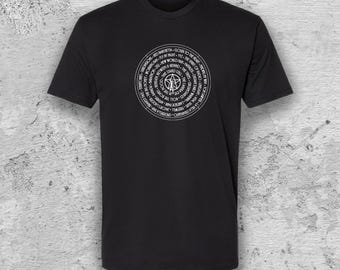 Rush Unisex Black T Shirt featuring the titles of some of their greatest songs