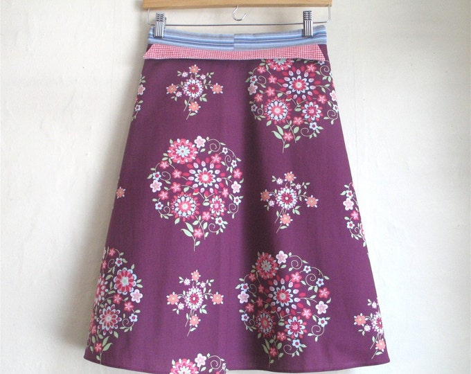 Dutch Floral Wrap Skirt With Blue Striped Sash and Bow Red - Etsy