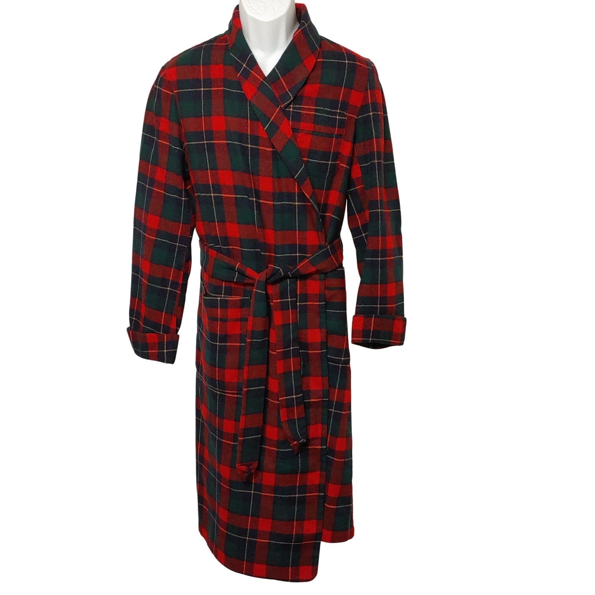 VTG Mens Pendleton Red Wool Kilgore Tartan Plaid Robe Size M Etsy
