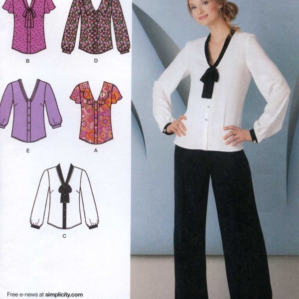 60 Percent OFF (New) Misses' Blouse with Collar and Sleeve Variations Pattern 1779 (Uncut) Original Factory Fold