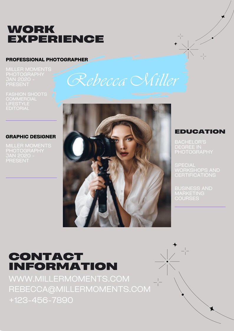 Professional Resume Template | Photo Included | Canva Editable | Cover