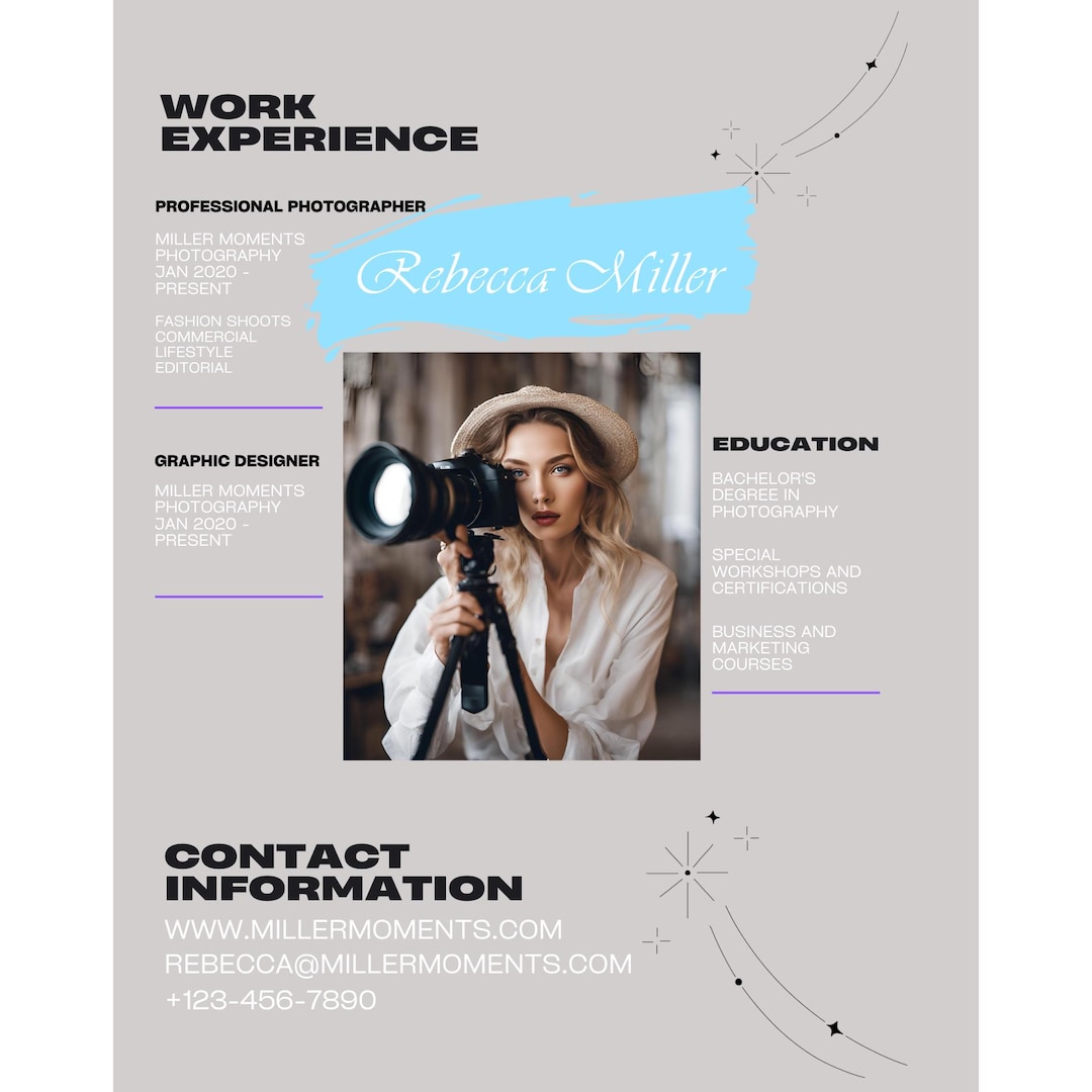 Professional Resume Template Photo Included Canva Editable Cover
