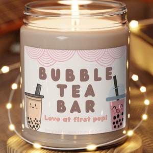 Adorable Boba Candle Bubble Tea Bar Candle Cute Boba Soy Candles Girly Bestie Gifts Kids Teen Stocking Stuffer Pink Teen Girl Bedroom