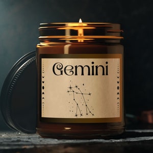Gemini Constellation Zodiac Sojakerzen Astrologie Löwe Twin Sternzeichen Mai Geburtstag Juni Geschenke Geburt Monat Stocking Stuffers Geschenke für Sie