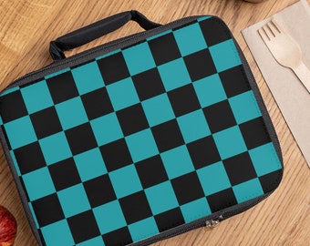 Tanjiro Checkered Lunch Box: Insulated Anime Lunch Tote