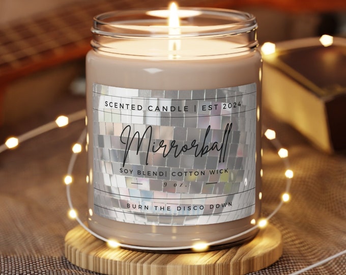 Swifti Candle Mirrorball Candles Soy Candle: Burn the Disco Down, Retro Glam Decor. Taylor fan gift for her.  Folklore Inspired. Showgirl