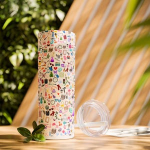 Taylor Tumbler. Swifti Water bottle Eras Inspired Showgirl Teen gift for Tay Fans 20oz Skinny Stainless Steel Cute Water Bottle with Straw image 2