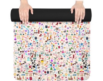 Taylor Mat Eras-inspirerade presenter för Tay-fans. Rykte Vänskapsarmband Gummi Yogamatta: Swift - Inspirerad Smågrafik, Halkfri
