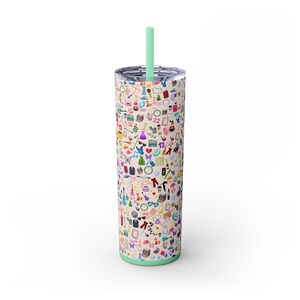 Taylor Tumbler. Swifti Water bottle Eras Inspired Showgirl Teen gift for Tay Fans 20oz Skinny Stainless Steel Cute Water Bottle with Straw image 4
