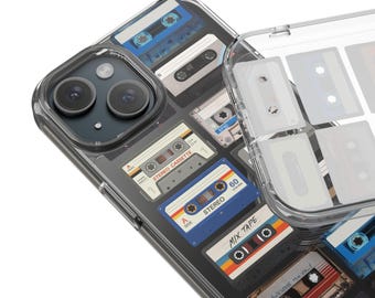 Vintage Phone Case Cassette Tape Phone Cover 70s 80s 90s Music Lover Gifts for Dad Presents for Mom Millenial Gen Z Tunes Phone Accessories