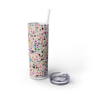 Taylor Tumbler. Swifti Water bottle Eras Inspired Showgirl Teen gift for Tay Fans 20oz Skinny Stainless Steel Cute Water Bottle with Straw image 7