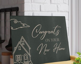 Personalized Glass Cutting Board, Realtor gift, First home gift, new homeowner gift first home cutting board.