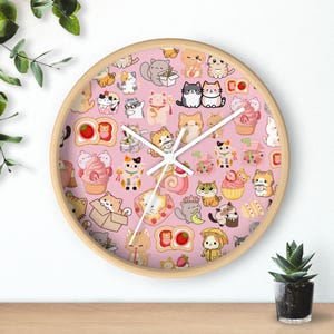 Rosa Anime Wanduhr Girly Kitty Geschenke Japanische Themen Nette Katze Dekor Teen Schlafzimmer Dopamin Dekor Geschenke für Her Teen Stocking Stuffers