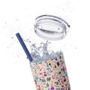 Taylor Tumbler. Swifti Water bottle Eras Inspired Showgirl Teen gift for Tay Fans 20oz Skinny Stainless Steel Cute Water Bottle with Straw image 9