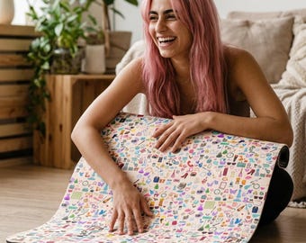 Taylor Mat Eras Inspired Gifts for Tay fans. Reputation Friendship bracelets  Rubber Yoga Mat: swift -Inspired Tiny Graphics, Non-Slip