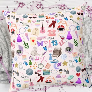 Swifti pillow Taylor bedroom decor for teen girl Cute Swift throw pillow Stocking gift ideas for teen girls Gifts for her Taylor fan Travis