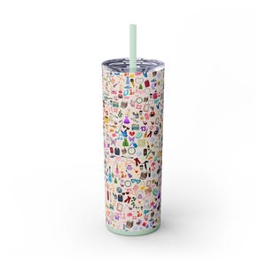 Taylor Tumbler. Swifti Water bottle Eras Inspired Showgirl Teen gift for Tay Fans 20oz Skinny Stainless Steel Cute Water Bottle with Straw image 3