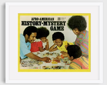 Afro American History Mystery Board Game Cover Poster  // Vintage Restoration