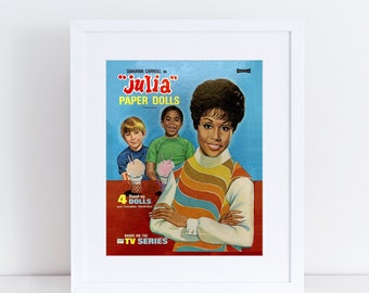 Julia TV Show Paper Doll Box Poster  // Vintage Restoration