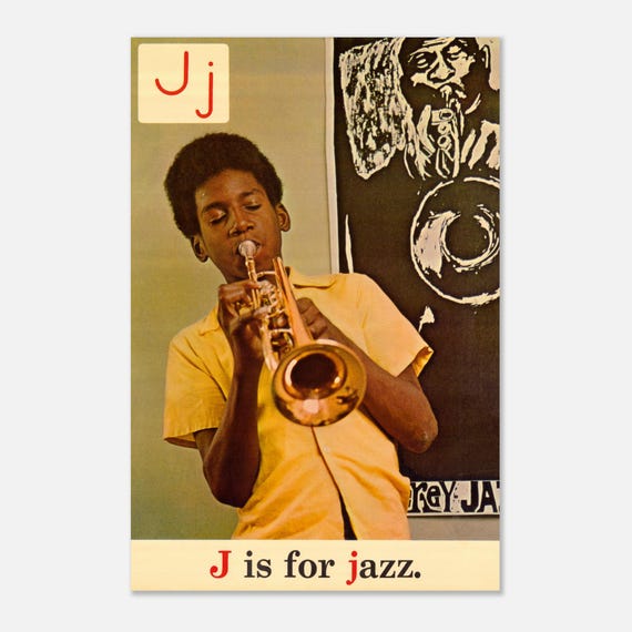 J is for Jazz 16x24 Vintage Alphabet Poster - Giclee Print - Etsy