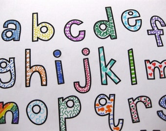 Printable // Lowercase Letters Numbers // Color your Own