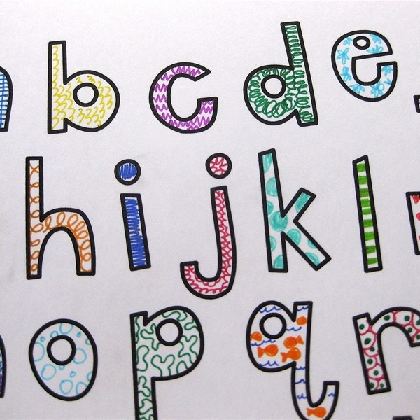 Printable // Lowercase Letters Numbers // Color your Own