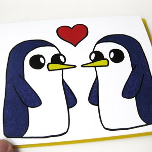 Penguin Card // Adventure Time Inspired // Gunter // Gunther // Penguin Love image 4