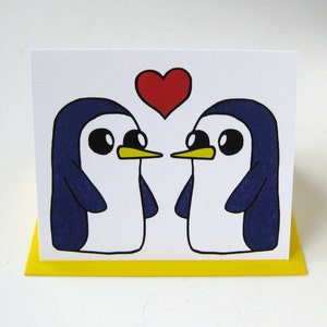 Penguin Card // Adventure Time Inspired // Gunter // Gunther // Penguin Love image 1