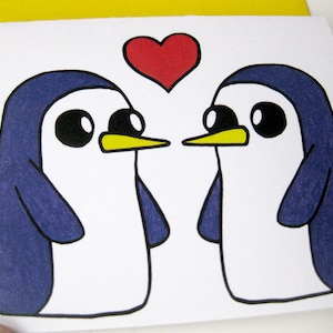 Penguin Card // Adventure Time Inspired // Gunter // Gunther // Penguin Love image 5