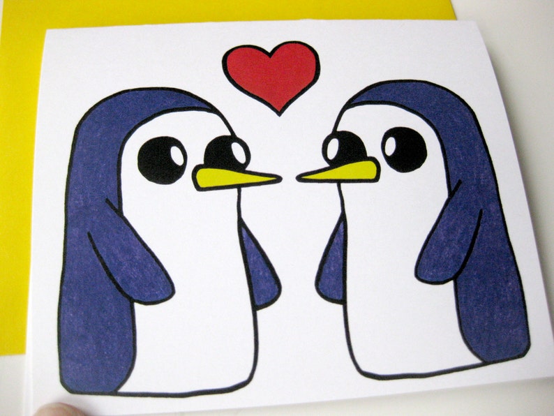 Penguin Card // Adventure Time Inspired // Gunter // Gunther // Penguin Love image 5