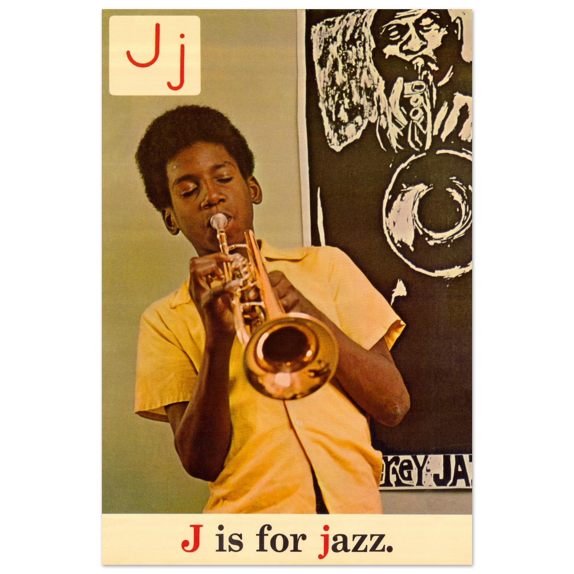 J is for Jazz 16x24 Vintage Alphabet Poster - Giclee Print - Etsy