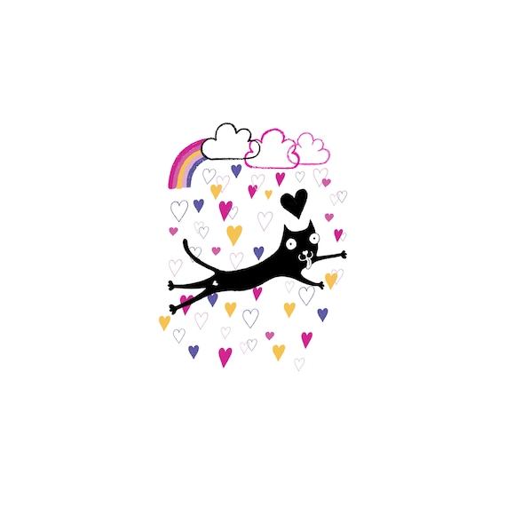 Flying Cat Card Blank