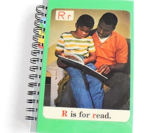 R is for Read 1970s ABC Flash Card Notebook