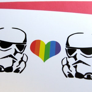 Valentine Card // Star Wars Inspired Valentine // Stormtrooper Hearts Stormtrooper Card image 2