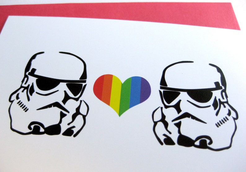 Valentine Card // Star Wars Inspired Valentine // Stormtrooper Hearts Stormtrooper Card image 2