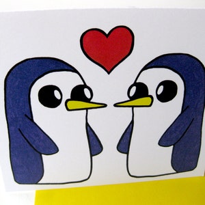 Penguin Card // Adventure Time Inspired // Gunter // Gunther // Penguin Love image 3