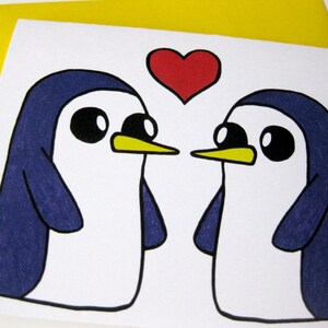 Penguin Card // Adventure Time Inspired // Gunter // Gunther // Penguin Love image 2