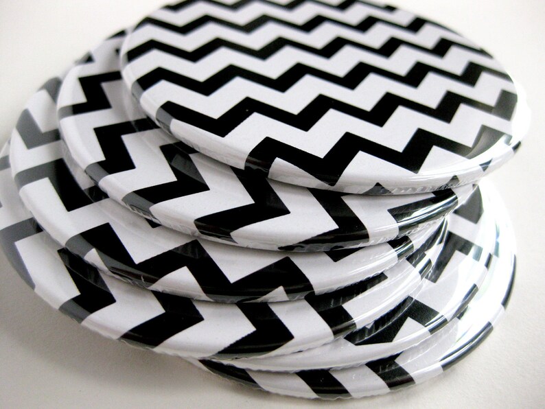 Black & White Home Decor // Chevron Coasters // Set of 6 Etsy