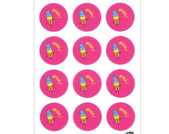 Cotton Candy Ice Cream Scented Scratch & Sniff Stickers Pack of 24