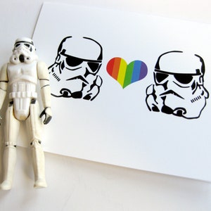 Valentine Card // Star Wars Inspired Valentine // Stormtrooper Hearts Stormtrooper Card image 4