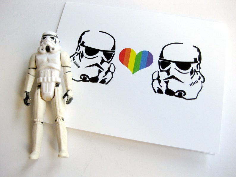 Valentine Card // Star Wars Inspired Valentine // Stormtrooper Hearts Stormtrooper Card image 4