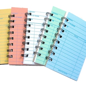 Library Card Notebooks set of 5