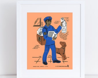 Judy Mail Carrier Puzzle Art Print // Vintage Restoration