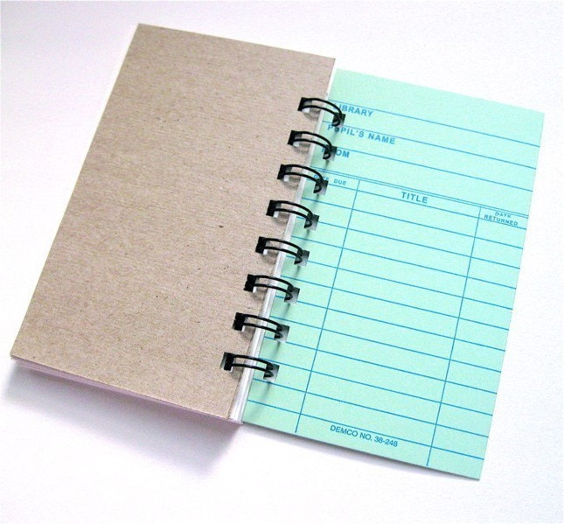 Library Card Notebook Etsy