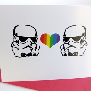 Valentine Card // Star Wars Inspired Valentine // Stormtrooper Hearts Stormtrooper Card image 3